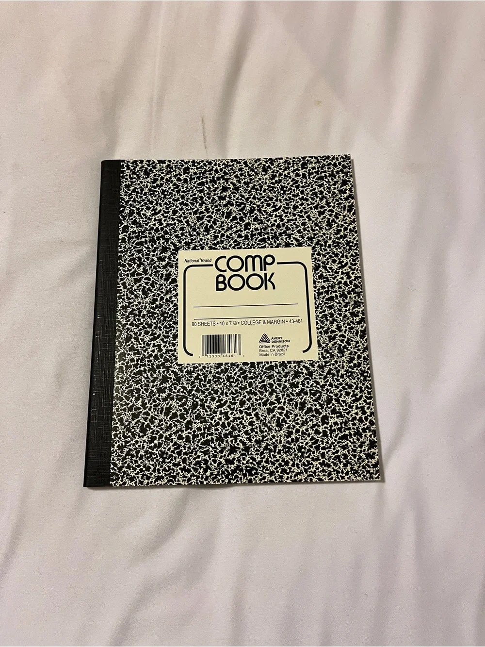 National Brand Composition Notebook College Ruled 80 Sheets Black White 10x7.8
